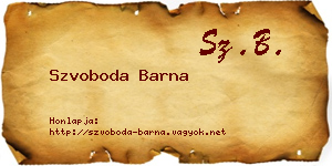 Szvoboda Barna névjegykártya
